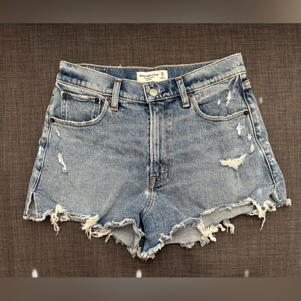 A&F high rise cutoff shorts